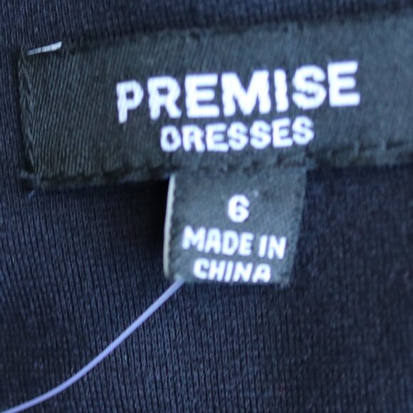 NEW Premise Navy Blue Knit Wide Round Collar Overlay Sleeveless Sheath D… - Picture 7 of 8